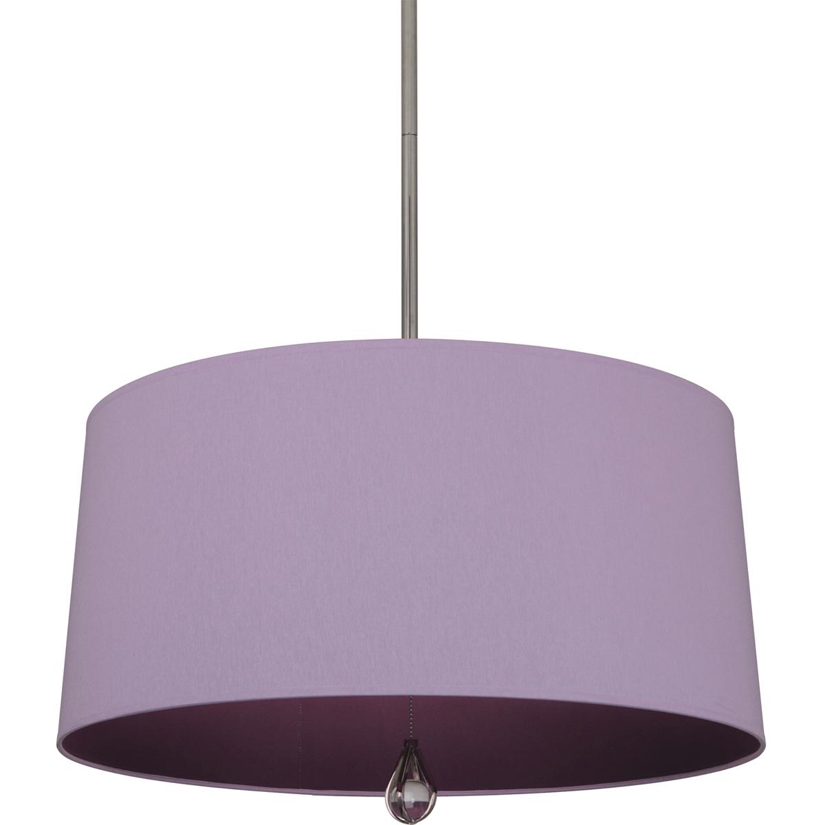 Robert Abbey WB335 Williamsburg Custis 3 Light 25.5 inch Polished Nickel Pendant Ceiling Light in Ludwell Lilac With Greenhow Grape