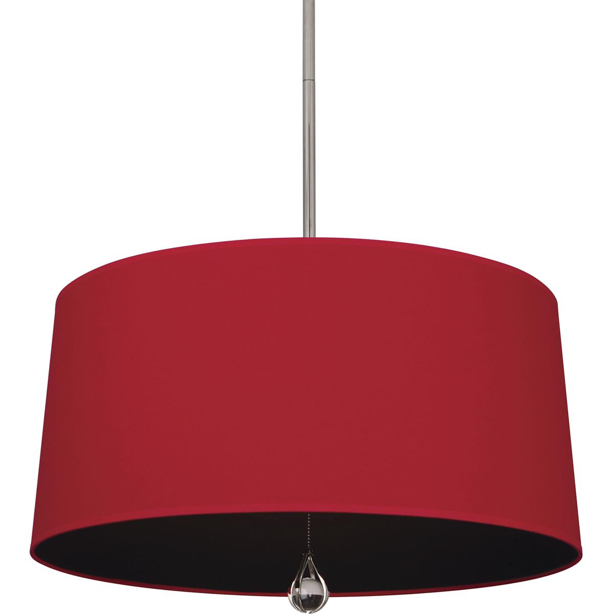 Robert Abbey WB338 Williamsburg Custis 3 Light 25.5 inch Polished Nickel Pendant Ceiling Light in Richmond Red With Blacksmith Black