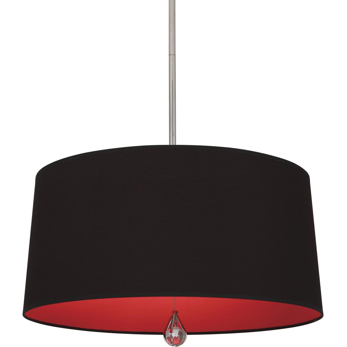 Robert Abbey WB339 Williamsburg Custis 3 Light 25.5 inch Polished Nickel Pendant Ceiling Light in Blacksmith Black With Richmond Red