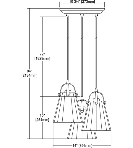 Spark & Spruce 24334-ORCH Graves 3 Light 12 inch Oil Rubbed Bronze Mini Pendant Ceiling Light in Triangular Canopy, Triangular 10661_3_dwg.jpg