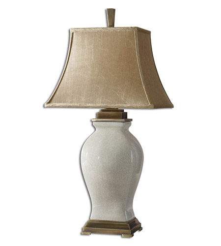 Spark & Spruce 23524-CA Zinnia 33 inch 100 watt Crackled Aged Ivory Glaze Over Porcelain Table Lamp Portable Light