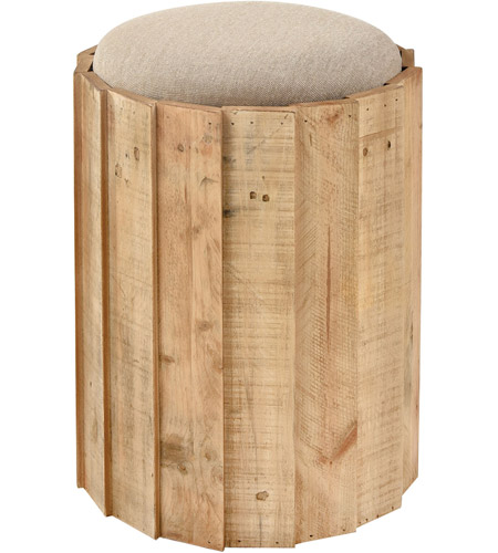 Spark & Spruce 20064-NW Vance 19 inch Natural Wood/Natural Linen Stool