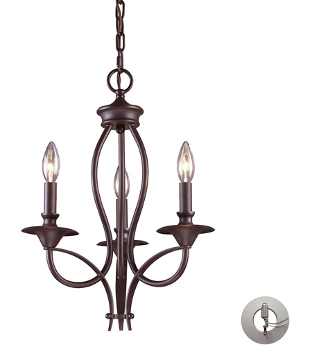 Spark & Spruce 20449-OB Dixon 3 Light 14 inch Oiled Bronze Chandelier Ceiling Light in Recessed Adapter Kit