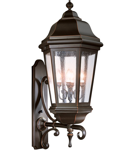 Spark & Spruce 23853-ABCS Clay 4 Light 44 inch Antique Bronze Outdoor Wall Lantern in Incandescent