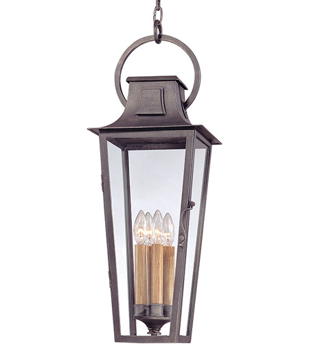 Spark & Spruce 24144-AP Morgan 4 Light 10 inch Aged Pewter Outdoor Hanging Lantern in Incandescent