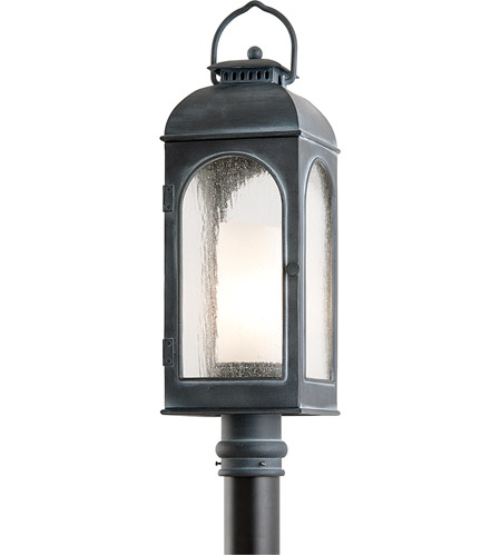 Spark & Spruce 20121-AI Daphne 1 Light 26 inch Antique Iron Post in Fluorescent