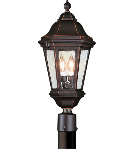 Spark & Spruce 24137-MBCS Clay 2 Light 27 inch Matte Black Post Lantern Fluorescent