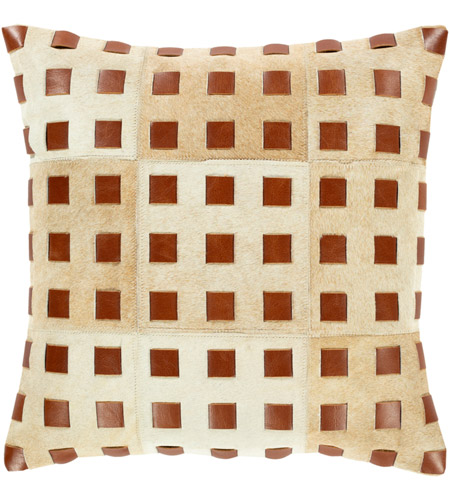 Spark & Spruce 20982-B Bailey 18 X 18 inch Beige/Camel/Wheat/Cream Pillow Cover photo