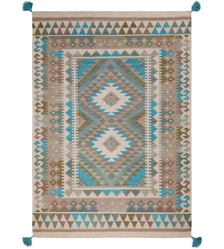 Spark & Spruce 20567-SB Bodie 90 X 60 inch Sage/Camel/Taupe/Teal/Dark Brown Rugs, Rectangle