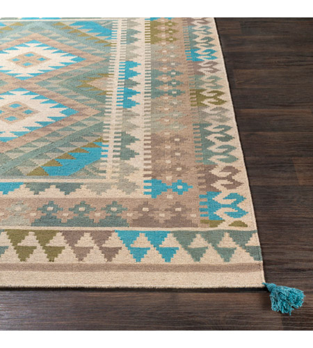 Spark & Spruce 20566-SB Bodie 36 X 24 inch Sage/Camel/Taupe/Teal/Dark Brown Rugs, Rectangle dia2006-front.jpg