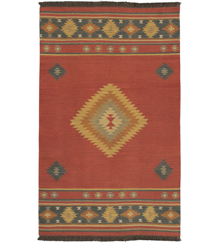 Spark & Spruce 20684-DR Kane 96 X 60 inch Dark Red/Navy/Camel/Clay/Dark Brown/Tan/Taupe Rugs, Wool photo