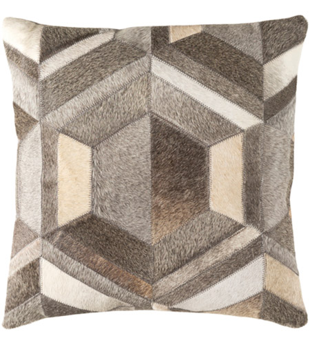 Spark & Spruce 20895-MG Sadie 18 X 18 inch Medium Gray/Dark Brown/Butter/Taupe/Ivory Pillow Kit