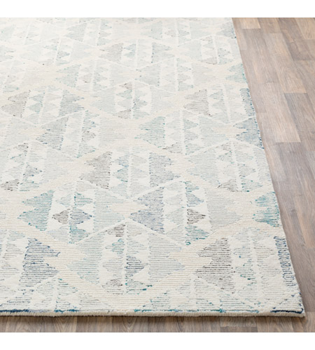Spark & Spruce 21151-WB Essex 36 X 24 inch White/Pale Blue/Teal/Dark Brown/Light Gray Rugs rse1000-front.jpg