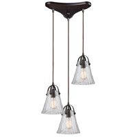 Spark & Spruce 24334-ORCH Graves 3 Light 12 inch Oil Rubbed Bronze Mini Pendant Ceiling Light in Triangular Canopy, Triangular thumb
