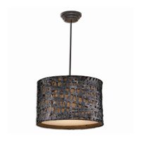 Spark & Spruce 23516-AB Sabine 3 Light 22 inch Aged Black Metal Hanging Shade Ceiling Light thumb