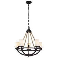 Spark & Spruce 24696-ABW Nelson 5 Light 25 inch Aged Bronze Chandelier Ceiling Light thumb