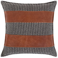 Spark & Spruce 20992-B Perry 20 X 20 inch Black/Camel/Ivory Pillow Cover thumb