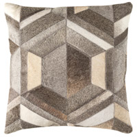 Spark & Spruce 20895-MG Sadie 18 X 18 inch Medium Gray/Dark Brown/Butter/Taupe/Ivory Pillow Kit thumb