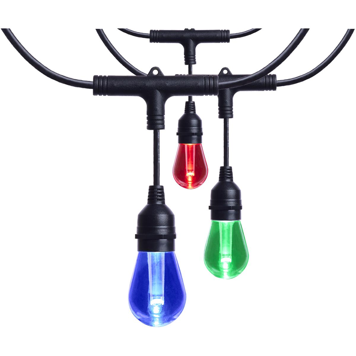 Starfish 48 Foot LED String Light 15-S14 Lamps IOT RGBTW Black 120V