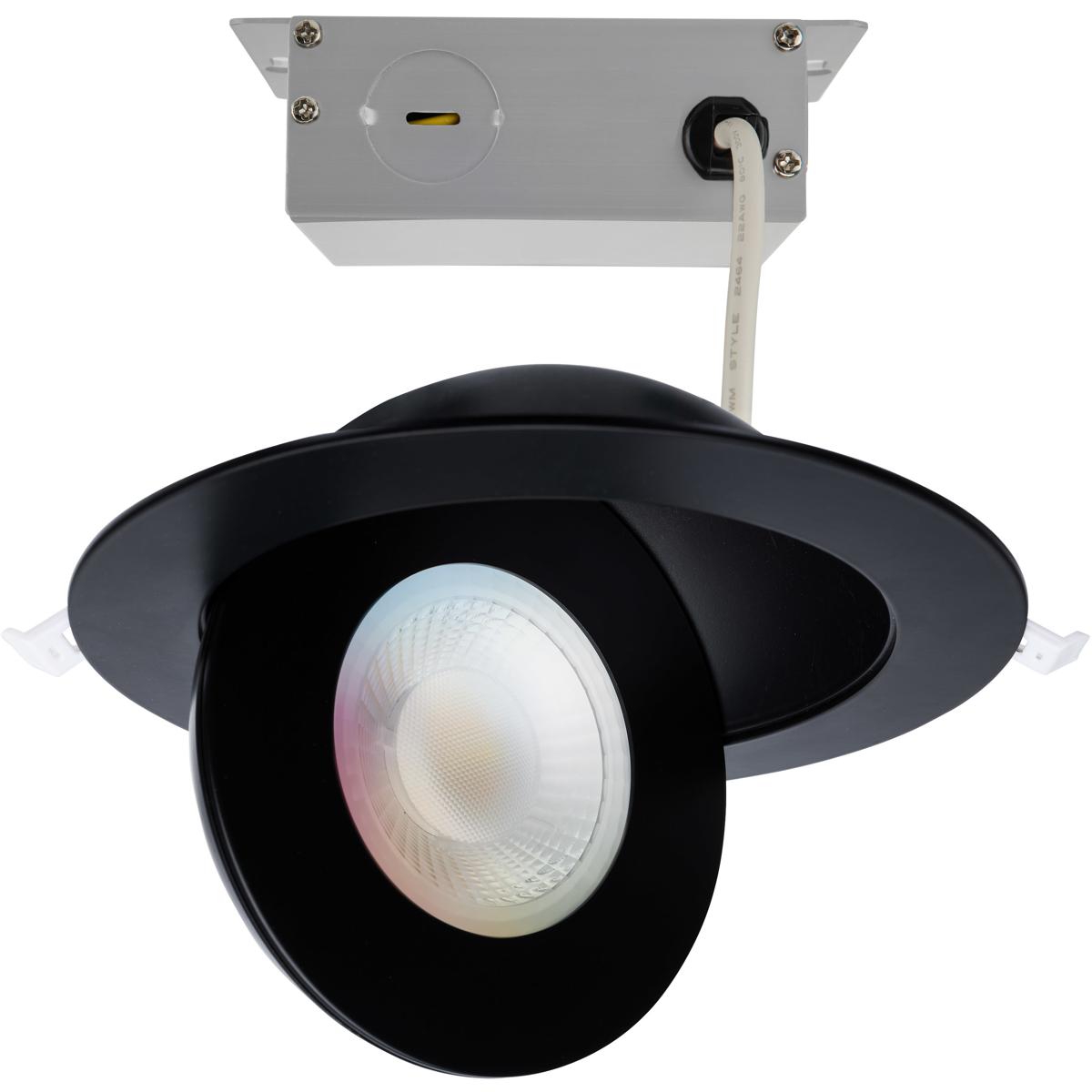Starfish 15W LED Gimbal Downlight 6 Inch 2700K-5000K RGB Tunable White Remote Driver Black