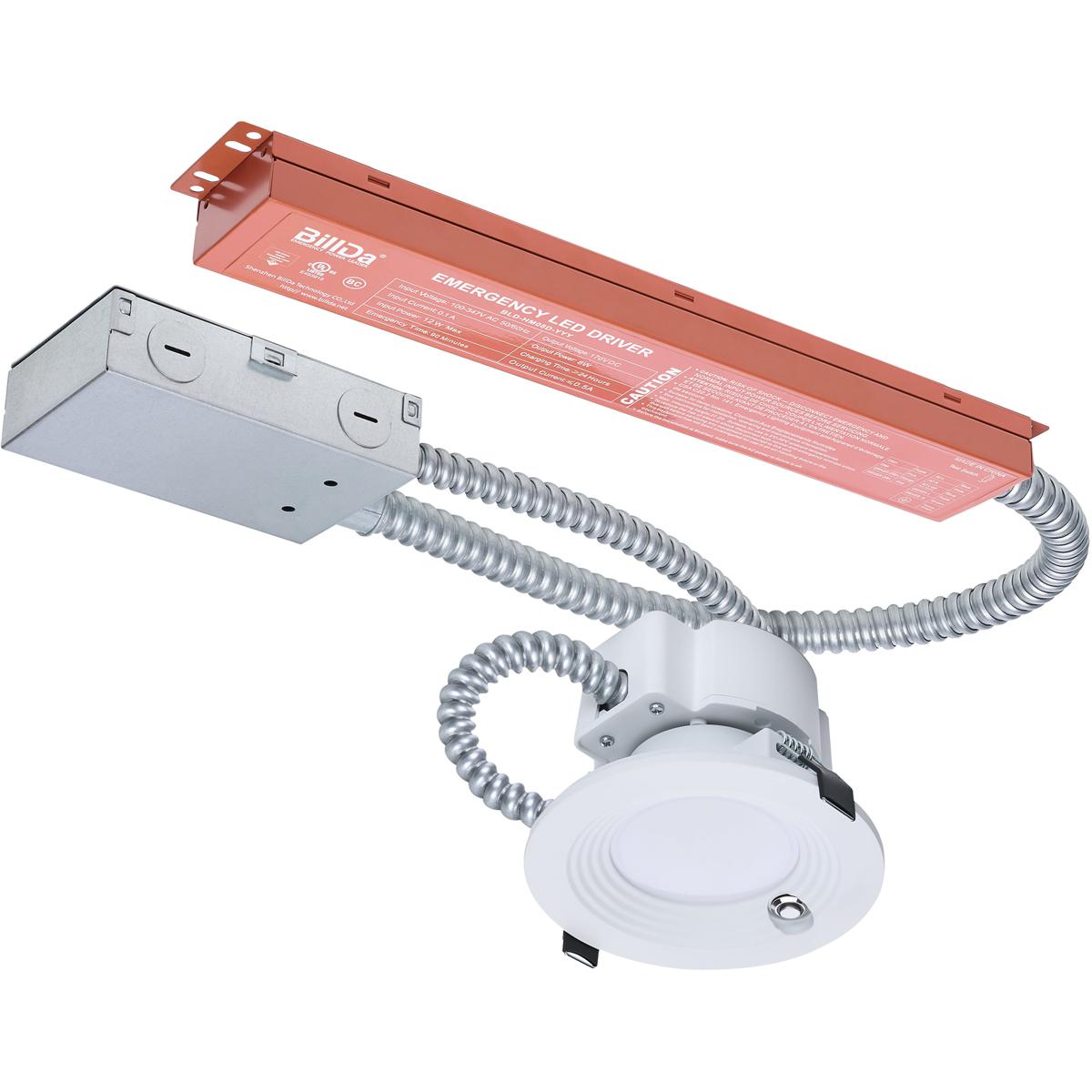 14.6W Field Selectable LED 4-Inch Commercial Downlight Integrated Emergency Driver Round 120-347V