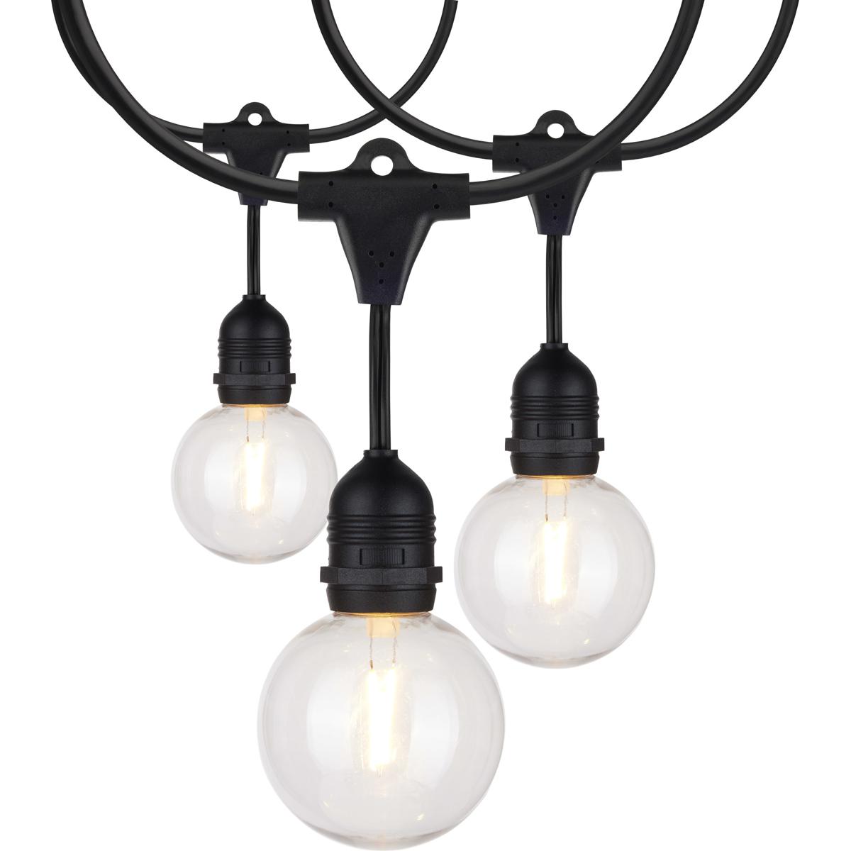 24-Foot LED String Light Fixture with 12-G25 Lamps, 2000K, 120 Volts