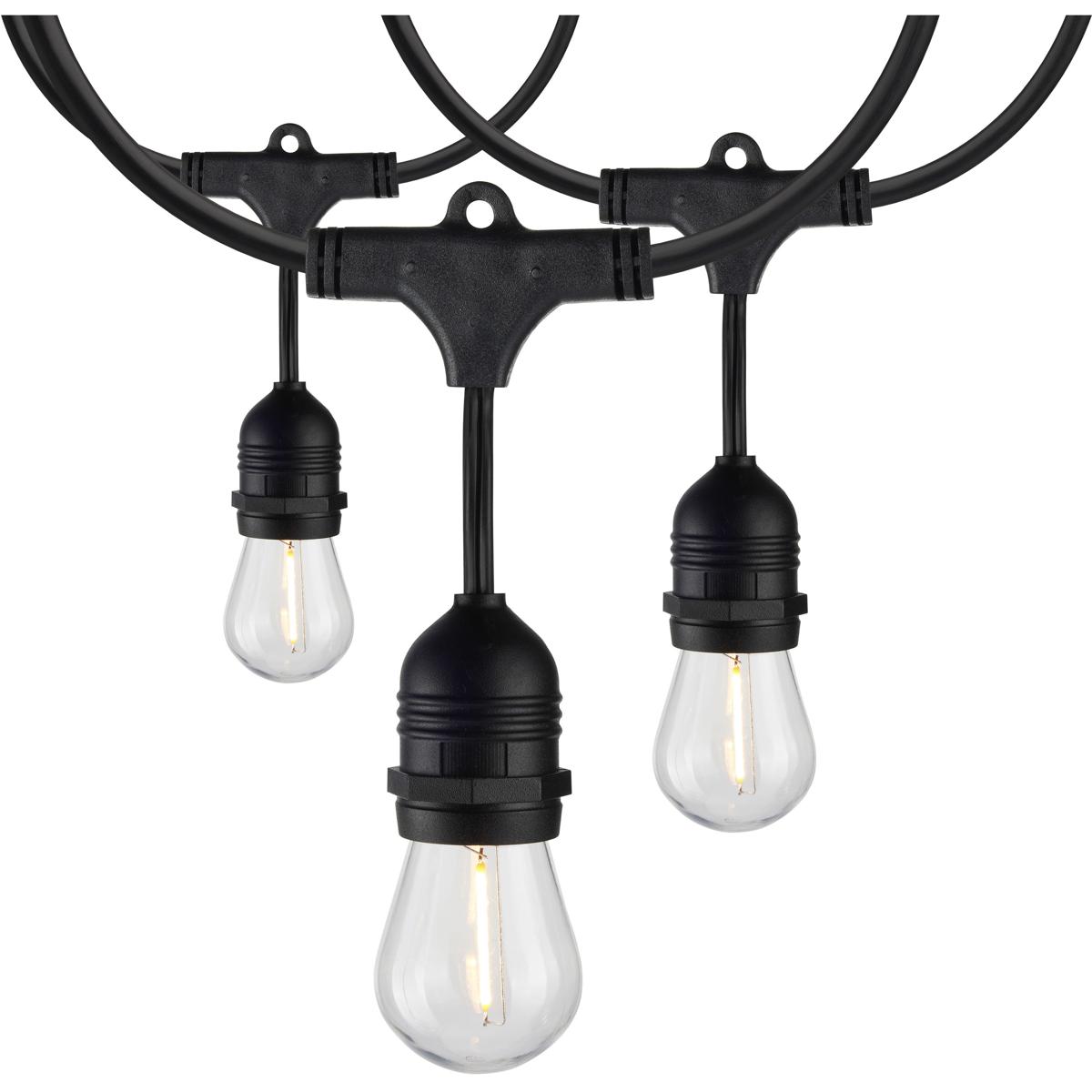 24-Foot LED String Light Fixture with 12-S14 Lamps, 2000K, 120 Volts, PK 2
