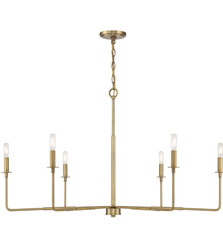 Savoy House 1-2221-6-322 Salerno 6 Light 42 inch Warm Brass Chandelier ...