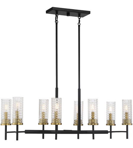 Savoy House 1 744 8 143 Marcello, Black Linear Chandelier With Shades
