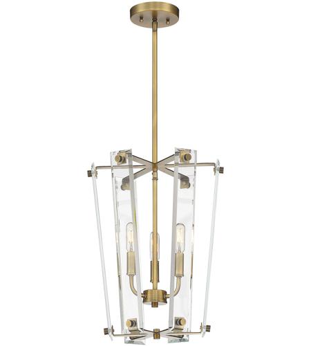 Savoy House 3 7112 3 322 Everett 3 Light 13 Inch Warm Brass Foyer