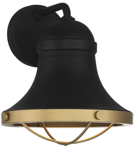 12 W x 13H Savoy House 5-179-137 Belmont Wall Sconce in Textured Black with Warm Brass Accents