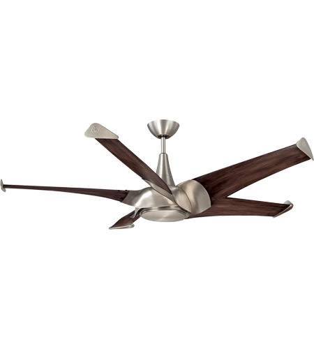 Ariel 58 Inch Satin Nickel With Chestnut Blades Ceiling Fan