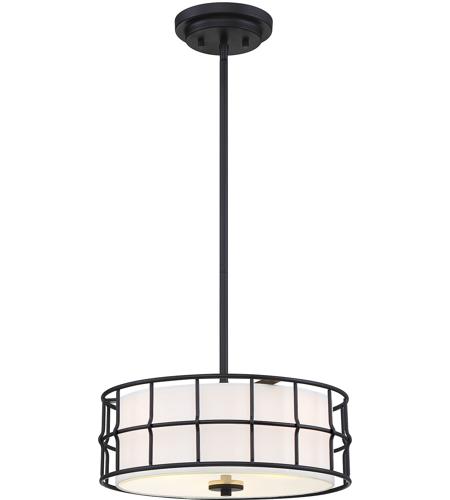 Hayden 3 Light 15 Inch Black Semi Flush Ceiling Light