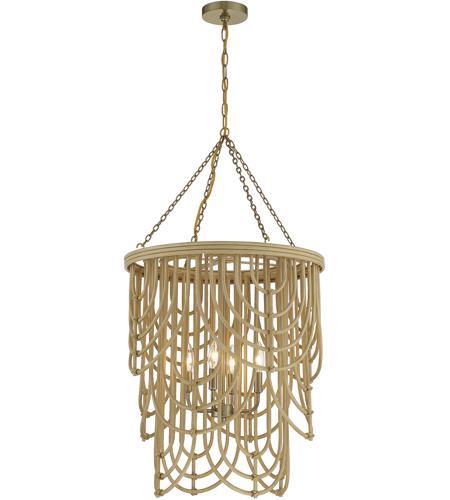 Savoy House 7-7910-4-177 Bremen 4 Light 22 inch Burnished Brass with Natural Rattan Pendant Ceiling Light 7-7910-4-177_C.jpg