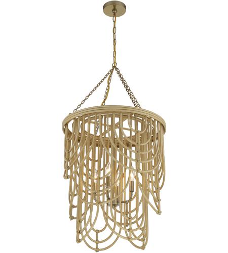 Savoy House 7-7910-4-177 Bremen 4 Light 22 inch Burnished Brass with Natural Rattan Pendant Ceiling Light 7-7910-4-177_D.jpg
