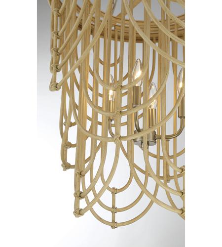 Savoy House 7-7910-4-177 Bremen 4 Light 22 inch Burnished Brass with Natural Rattan Pendant Ceiling Light 7-7910-4-177_F.jpg