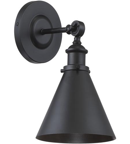 Savoy House 9 0901 1 89 Glenn 1 Light 7 Inch Matte Black Sconce Wall Light