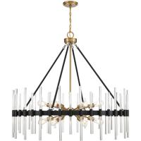 Savoy House 1-1934-12-143 Santiago 12 Light 45 inch Black with Warm Brass Accents Chandelier Ceiling Light photo thumbnail