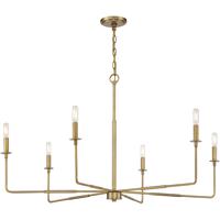 Savoy House 1 2221 6 322 Salerno 6 Light 42 Inch Warm Brass Chandelier Ceiling Light