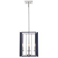 Champlin 4 Light 12 inch Navy with Polished Nickel Pendant Ceiling Light in  Navy/Polished Nickel
