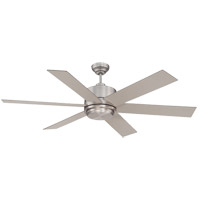 Savoy House 60-820-6SV-SN Velocity 60 inch Satin Nickel with Silver Blades Outdoor Ceiling Fan photo thumbnail