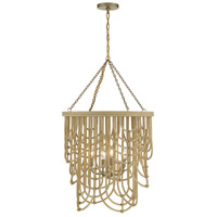 Savoy House 7-7910-4-177 Bremen 4 Light 22 inch Burnished Brass with Natural Rattan Pendant Ceiling Light photo thumbnail