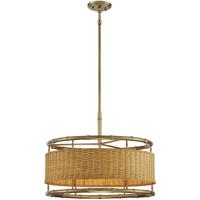 Savoy House 7-7771-6-177 Arcadia 6 Light 22 inch Burnished Brass with Natural Rattan Pendant Ceiling Light alternative photo thumbnail