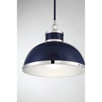Corning 1 Light 16 inch Navy with Polished Nickel Pendant Ceiling Light in  Navy/Polished Nickel