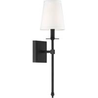 Savoy House 9-302-1-89 Monroe 20 One Light Wall Sconce Matte Black Finish with White Shade