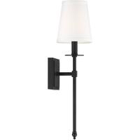 Savoy House 9-302-1-89 Monroe 20 One Light Wall Sconce Matte Black Finish with White Shade