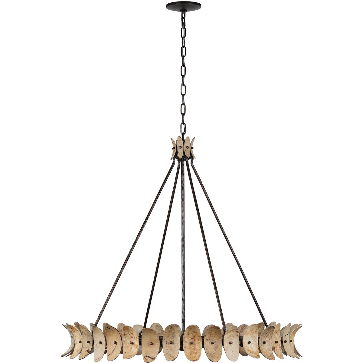Savoy House 18124826 Monarch 8 Light 36 inch Champagne Mist with Coconut Shell Chandelier Ceiling Light