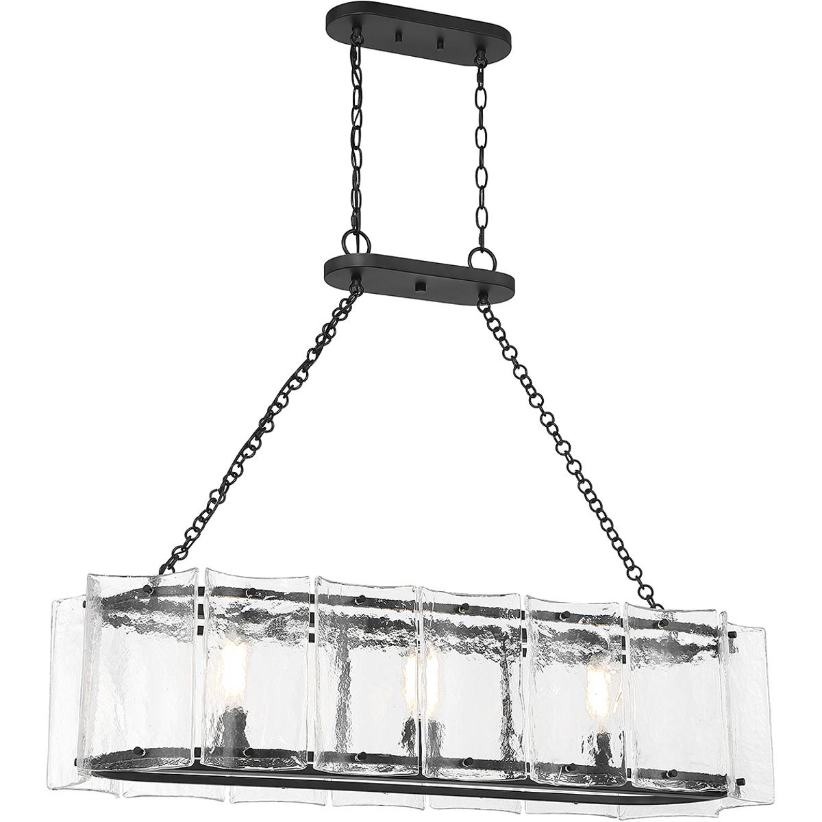 Savoy House 18203389 Genry 3 Light 41 inch Matte Black Linear Chandelier Ceiling Light
