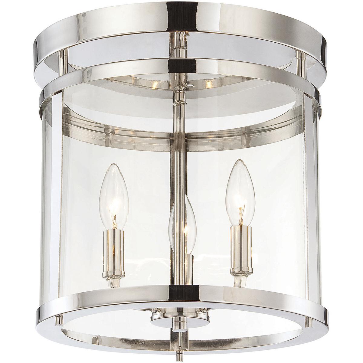Savoy House 6-1043-3-109 Penrose 3 Light 12.5 inch Polished Nickel Semi-Flush Ceiling Light, Essentials