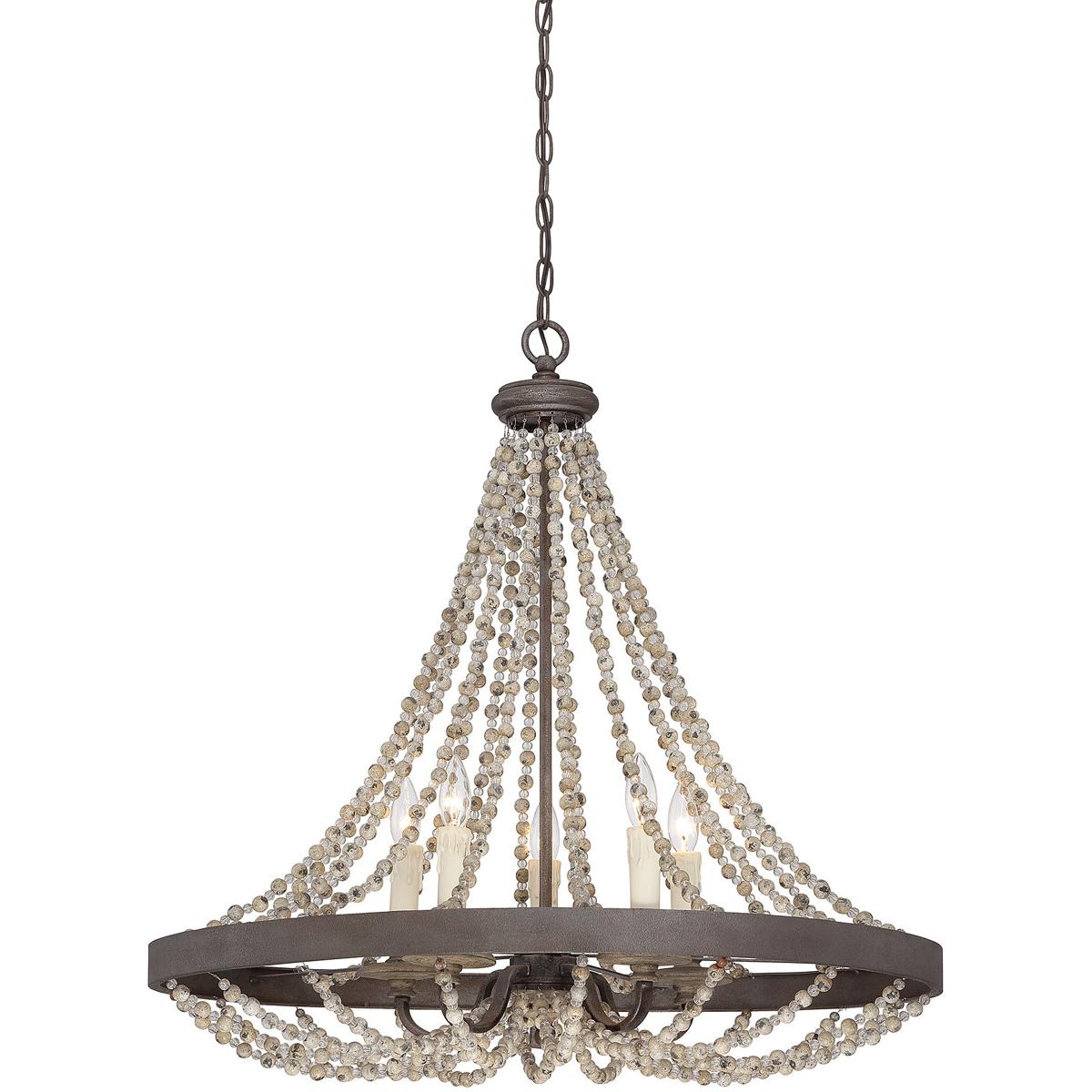 Savoy House 7-7406-5-39 Mallory 5 Light 30 inch Fossil Stone Pendant Ceiling Light